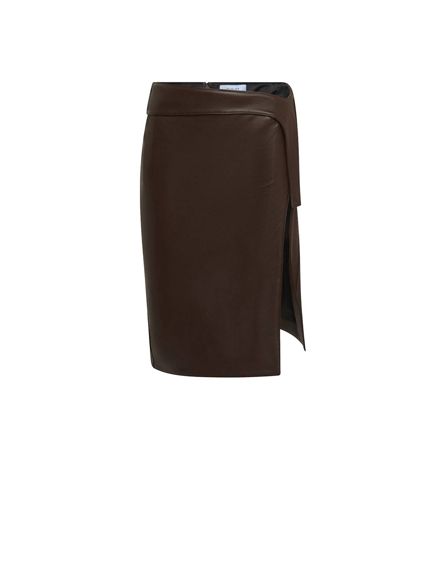 Jupe en cuir harnais - Chocolat