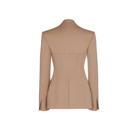 Veste en laine à forme sablier iconique - Beige