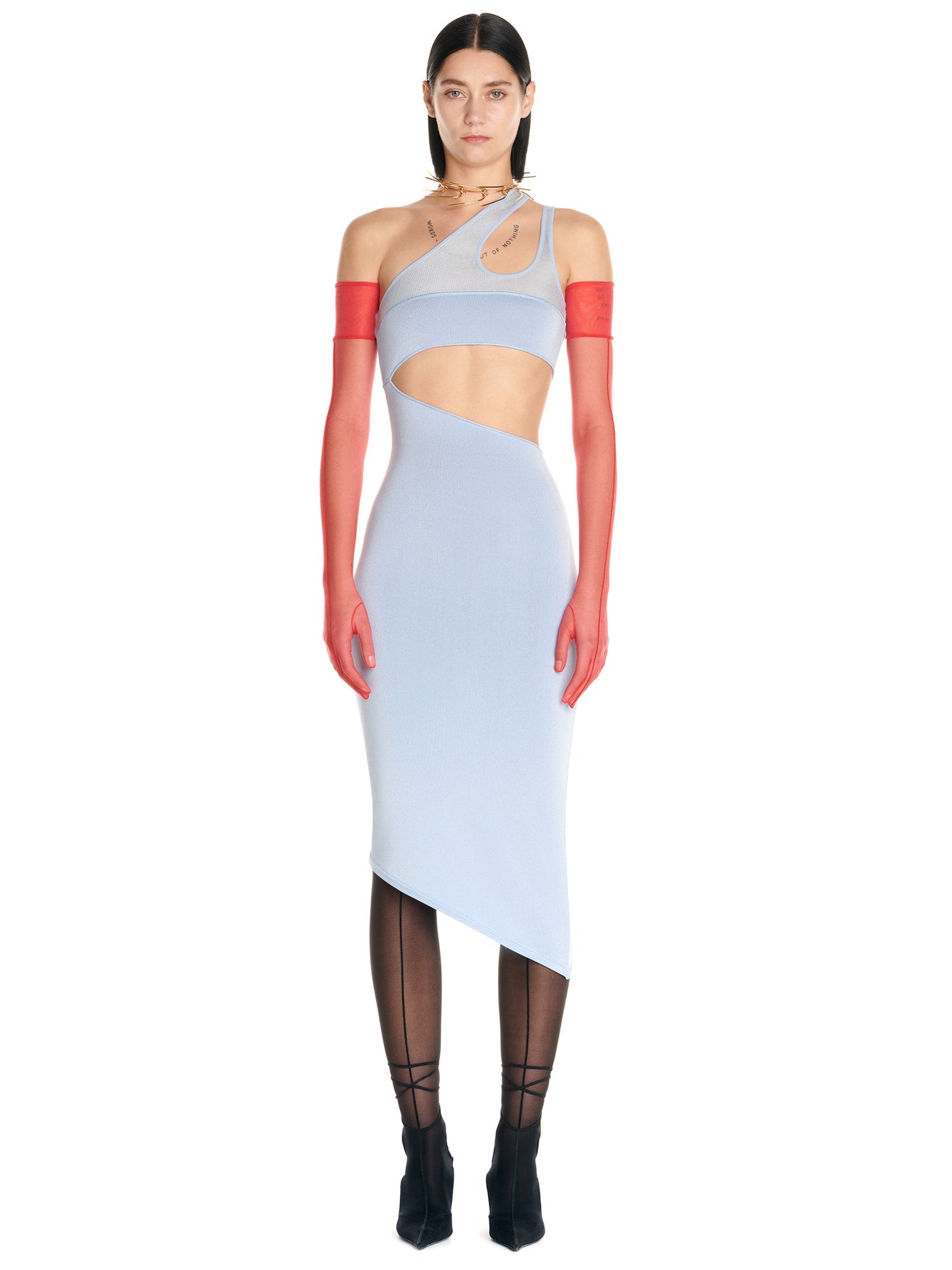 Robe en maille à une épaule - Pale Blue