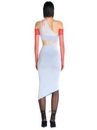 Robe en maille à une épaule - Pale Blue