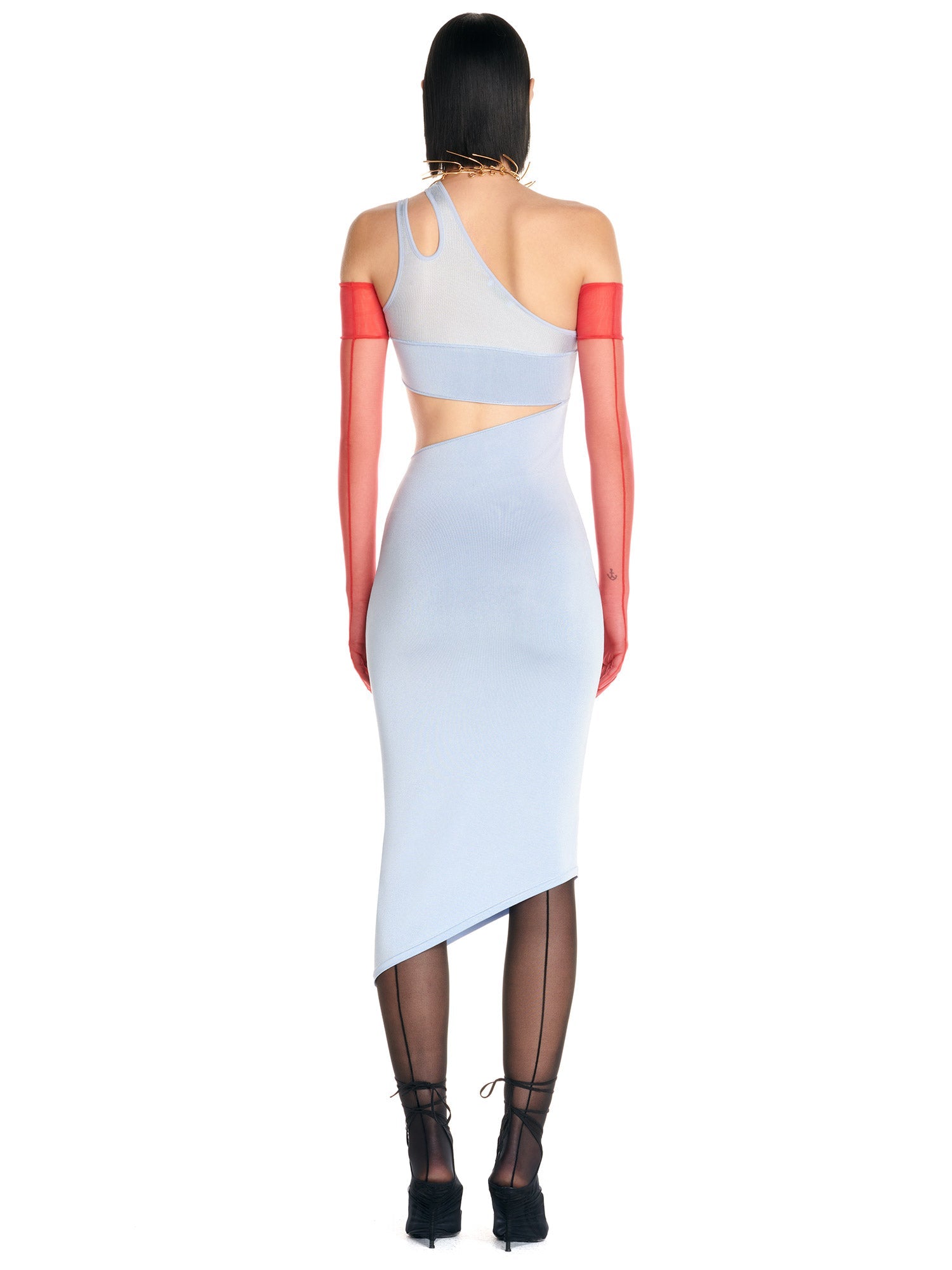Robe en maille à une épaule - Pale Blue