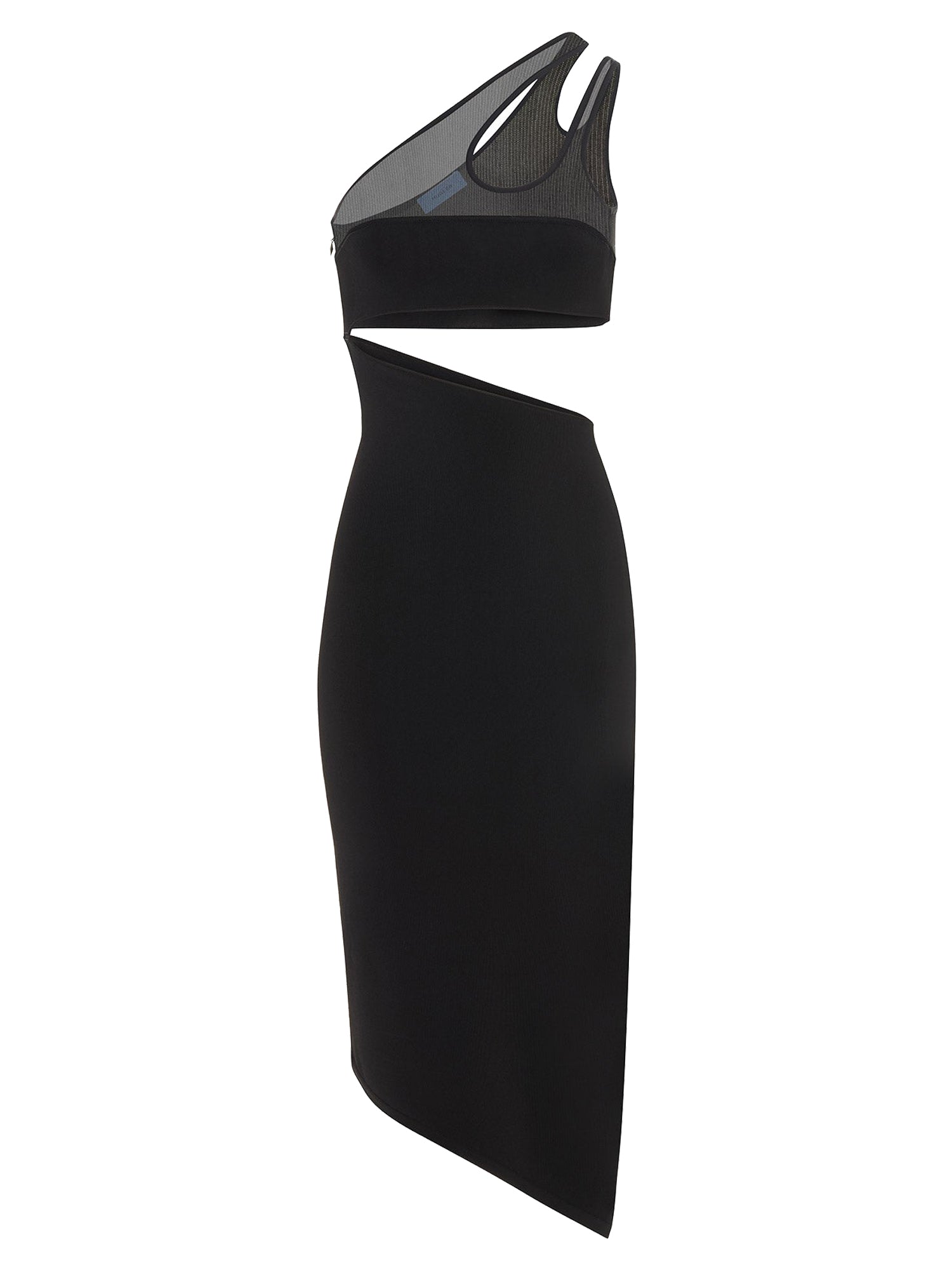 Robe en maille à une épaule - Noir