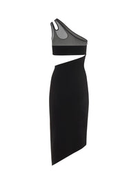 Robe en maille à une épaule - Noir