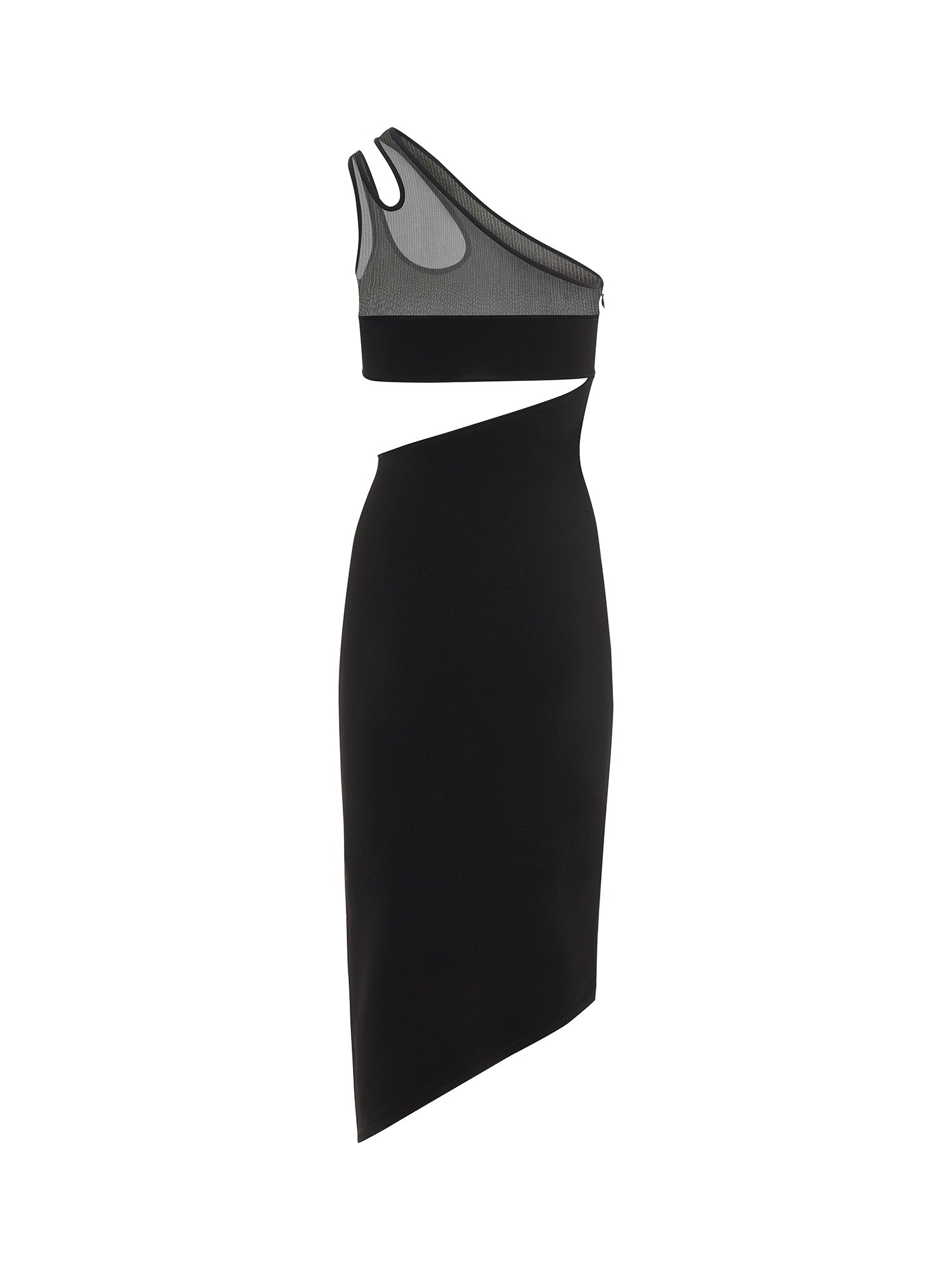Robe en maille à une épaule - Noir