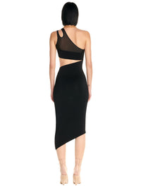 Robe en maille à une épaule - Noir
