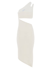 Robe en maille à une épaule - Blanc