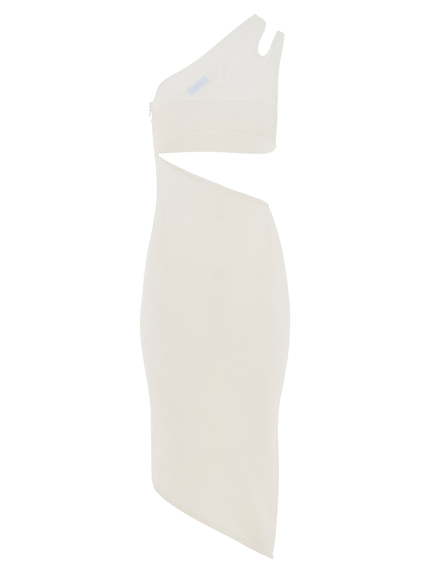 Robe en maille à une épaule - Blanc