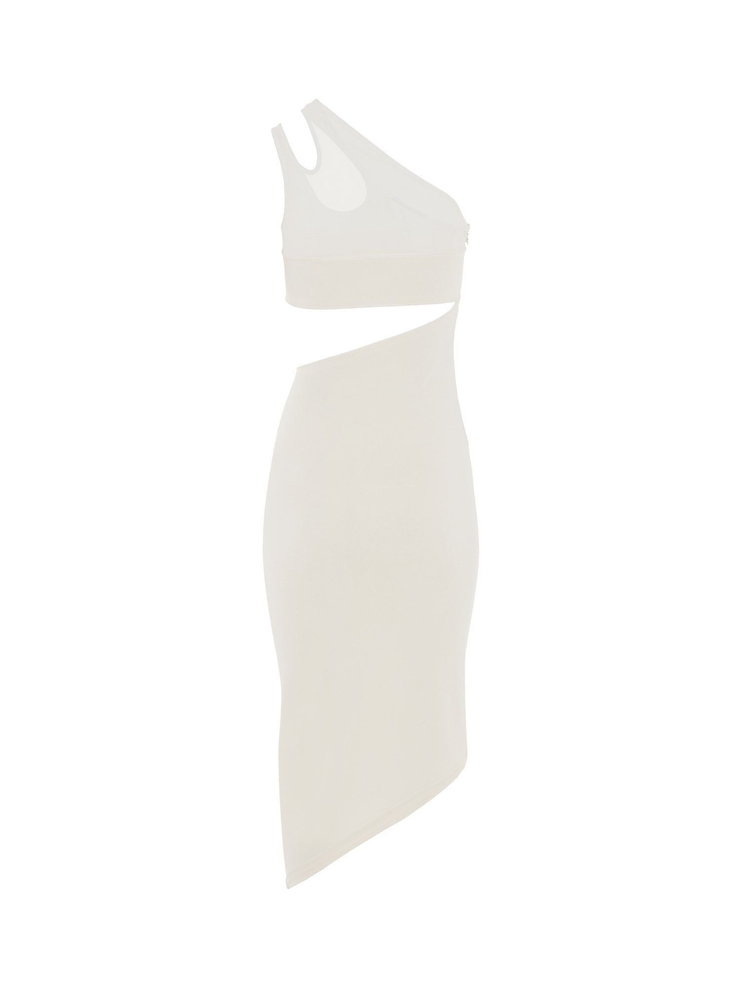 Robe en maille à une épaule - Blanc