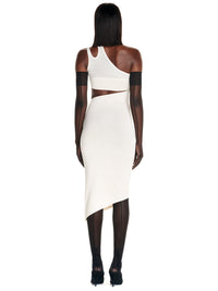 Robe en maille à une épaule - Blanc