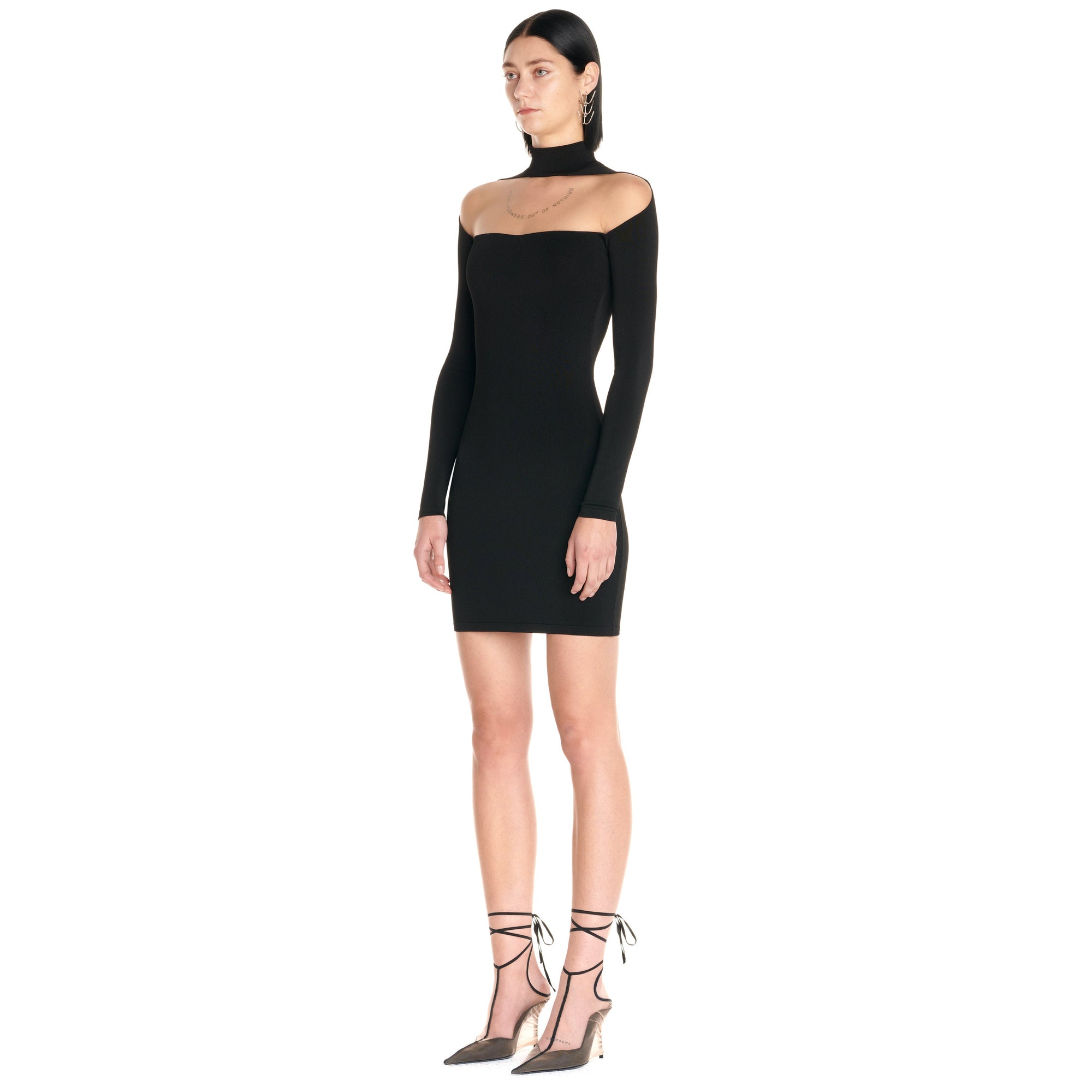 Robe en maille illusion - Noir