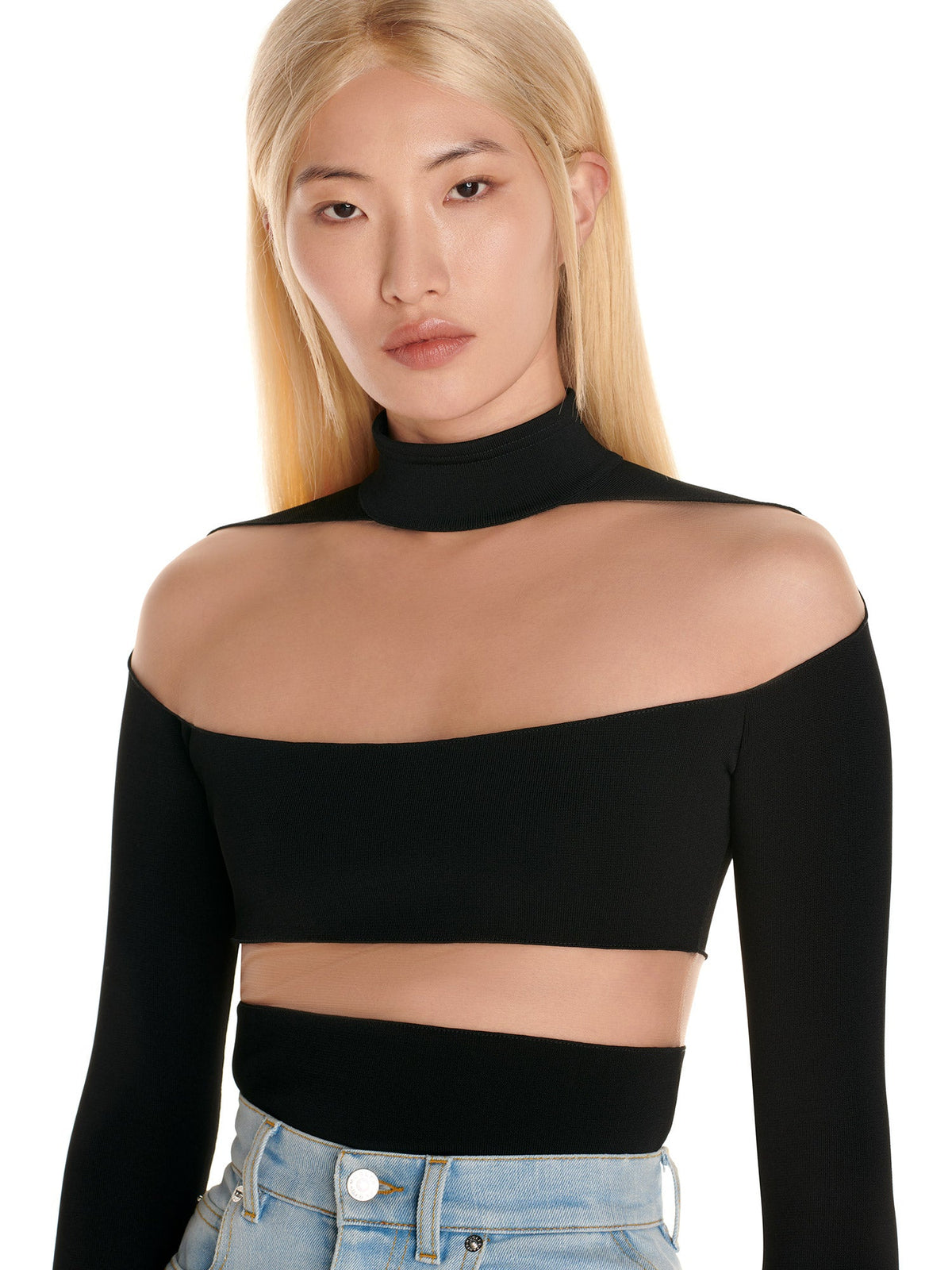 Top en maille effet d'illusion - Black Nude