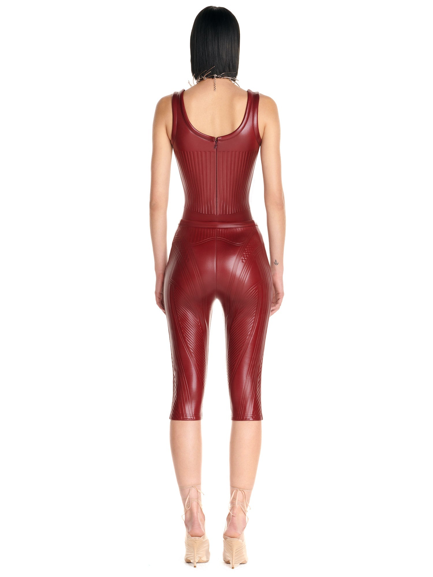 Body en jersey gaufré brillant - Dark Cherry