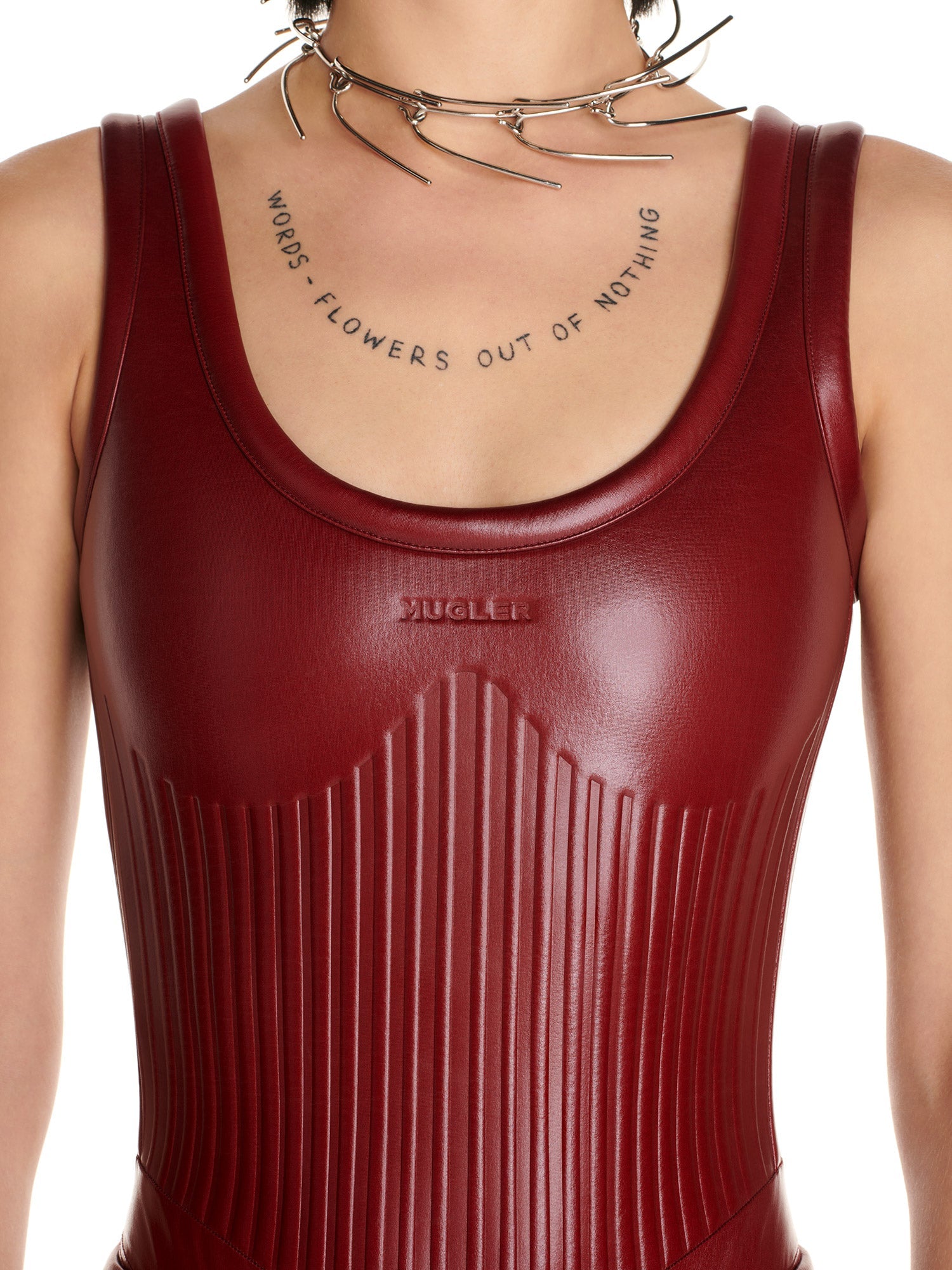 Body en jersey gaufré brillant - Dark Cherry