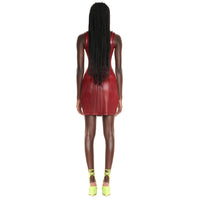 Robe débardeur en jersey embossé brillant - Dark Cherry