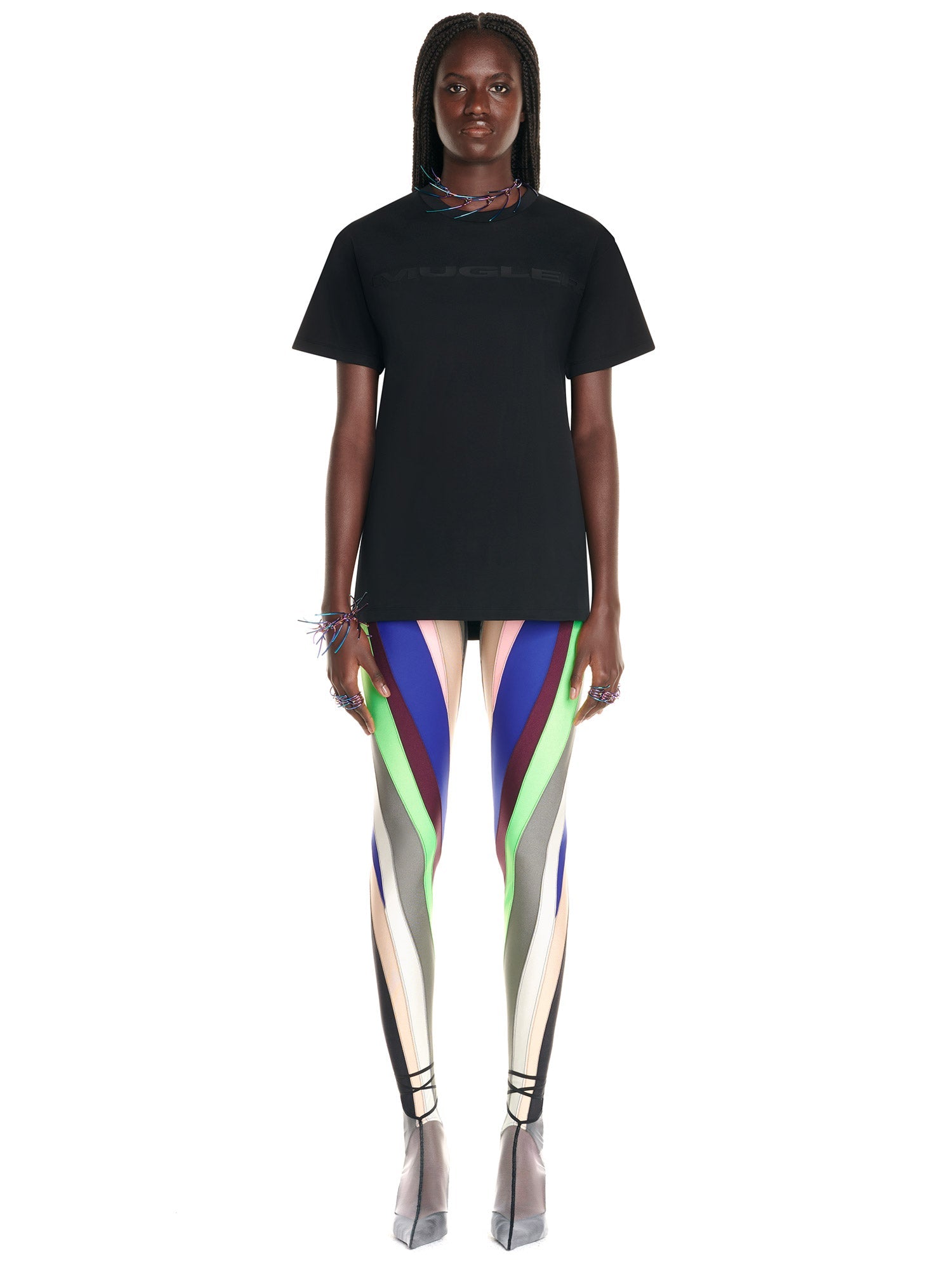 T-shirt logo Mugler - Noir