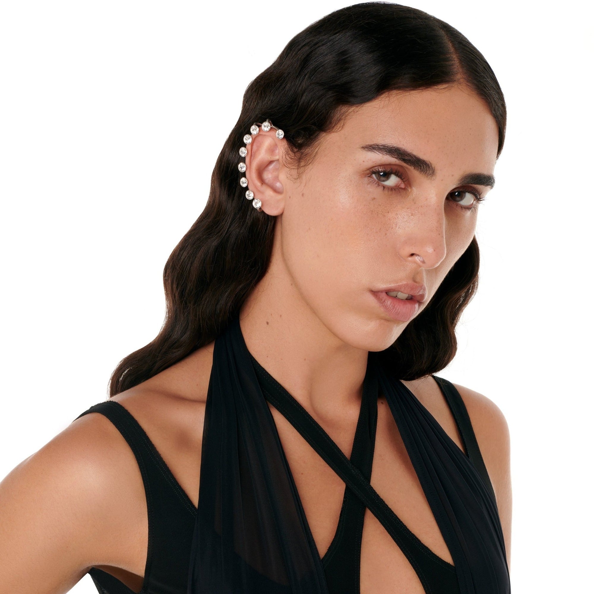 Mono boucle d'oreille précieuse - Crystal & Palladium