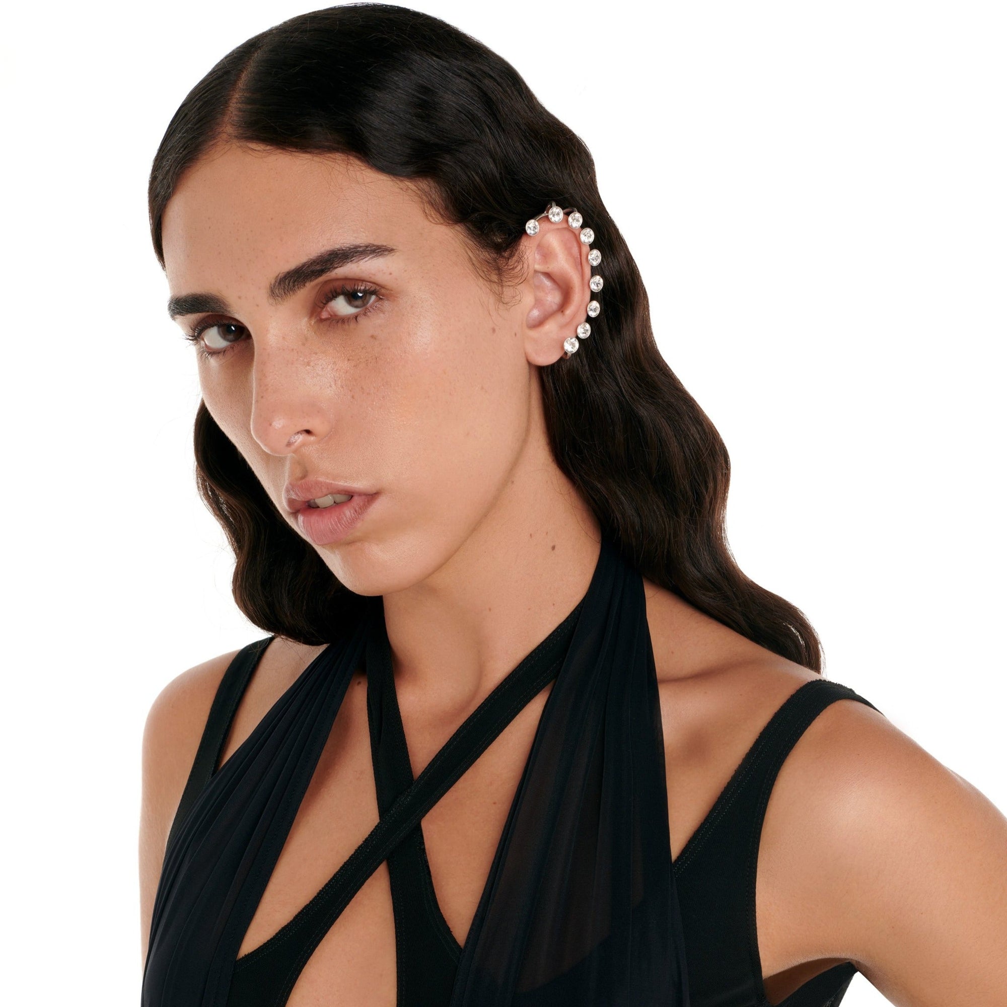 Mono boucle d'oreille précieuse - Cristal & Palladium