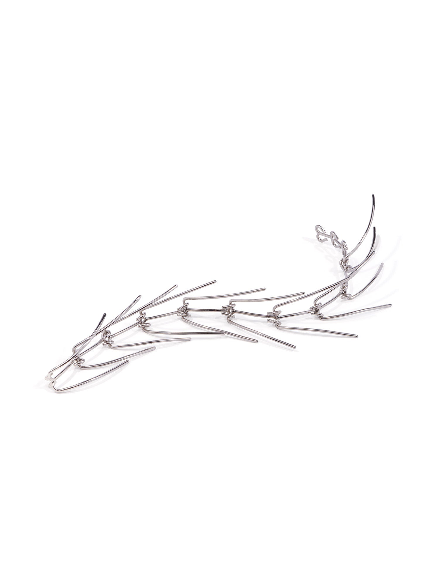 Grand collier à pointes articulées - Palladium