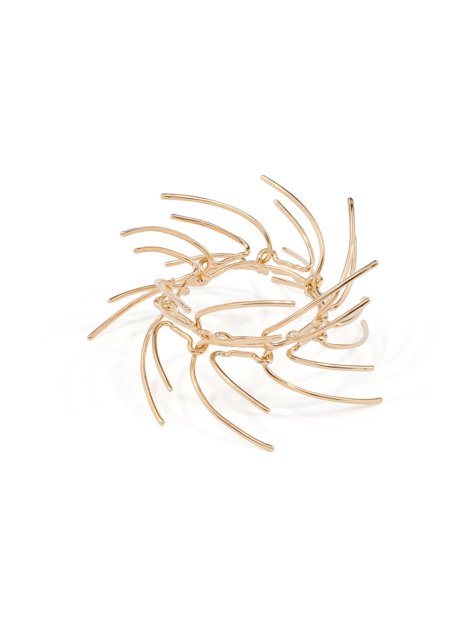Grand bracelet à pointes articulées - Or