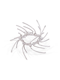 Grand bracelet à pointes articulées - Palladium