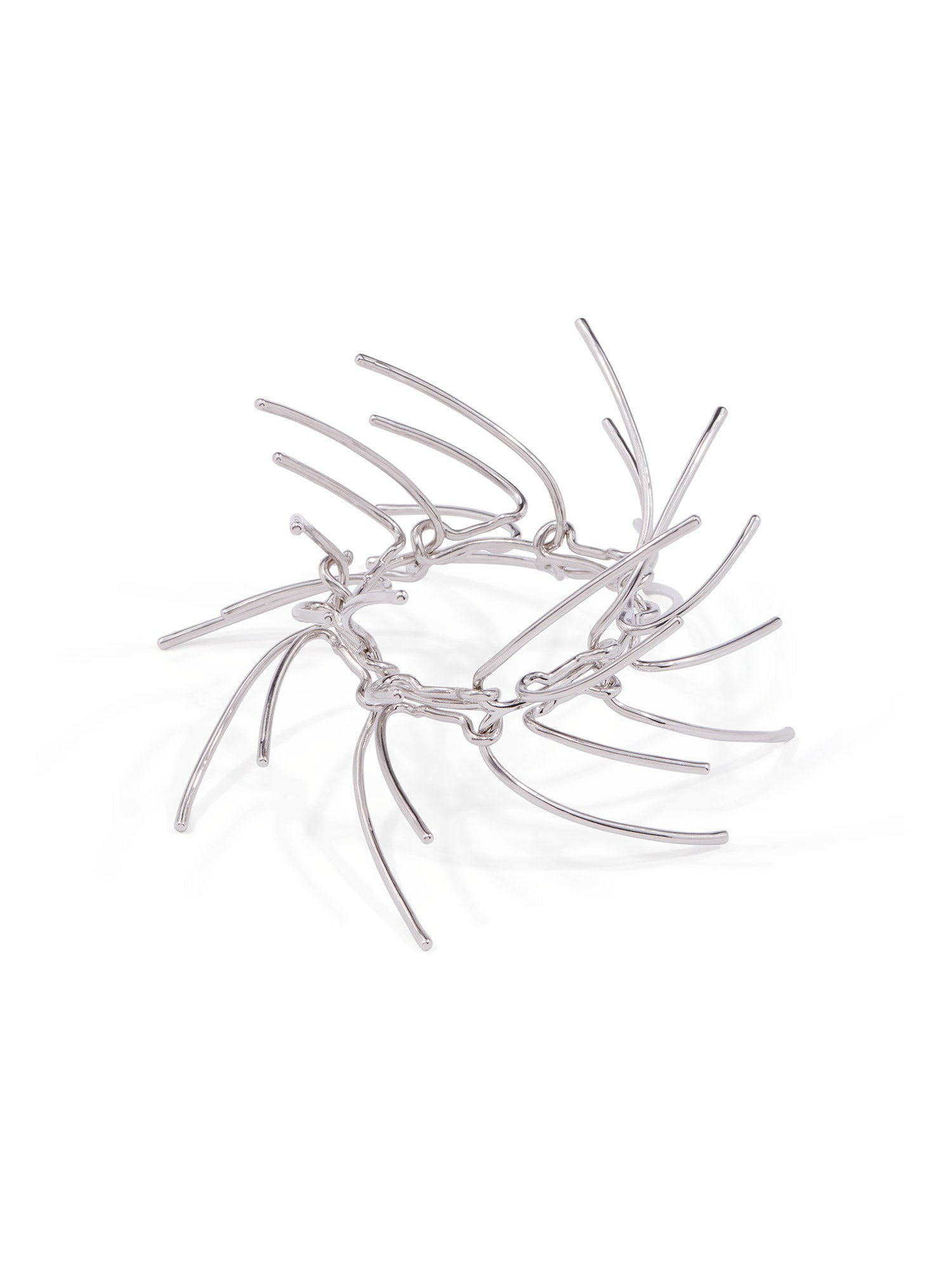 Grand bracelet à pointes articulées - Palladium