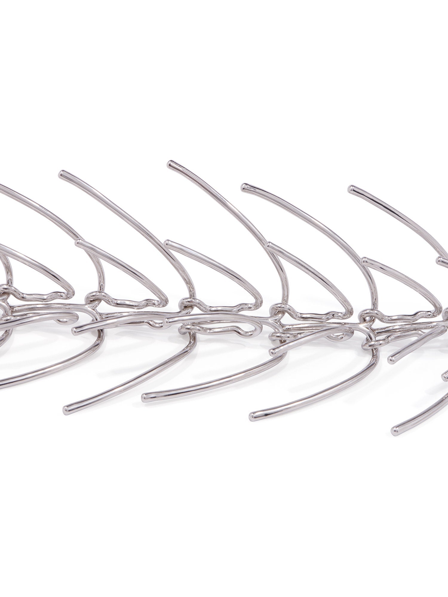Grand bracelet à pointes articulées - Palladium