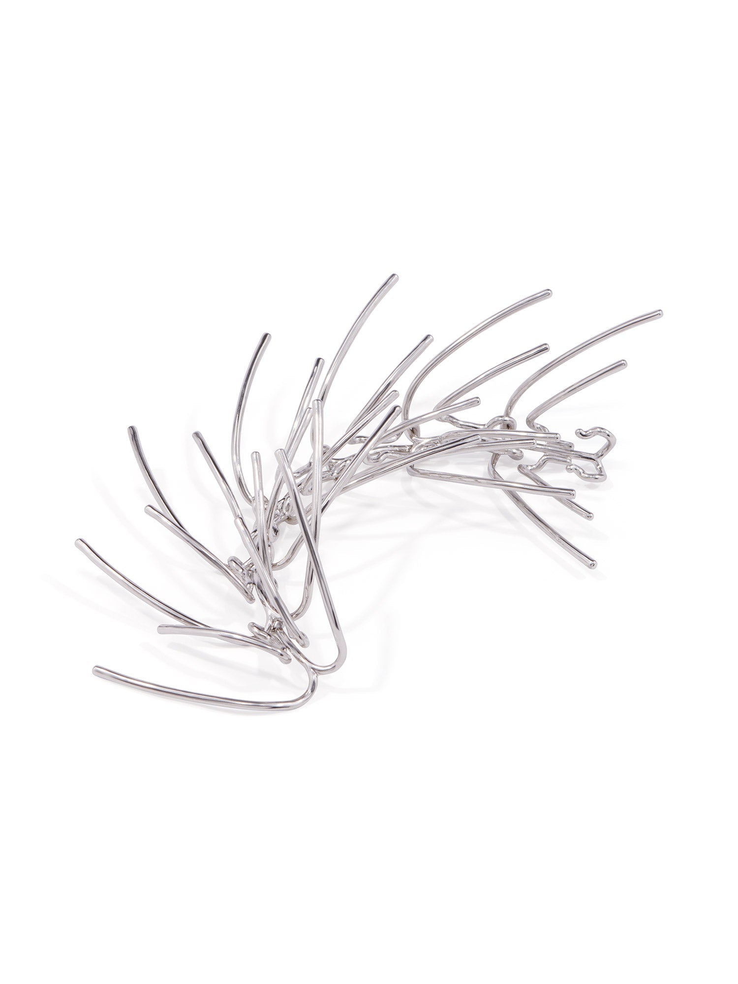 Grand bracelet à pointes articulées - Palladium