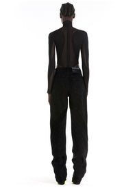Body en tulle extensible - Noir