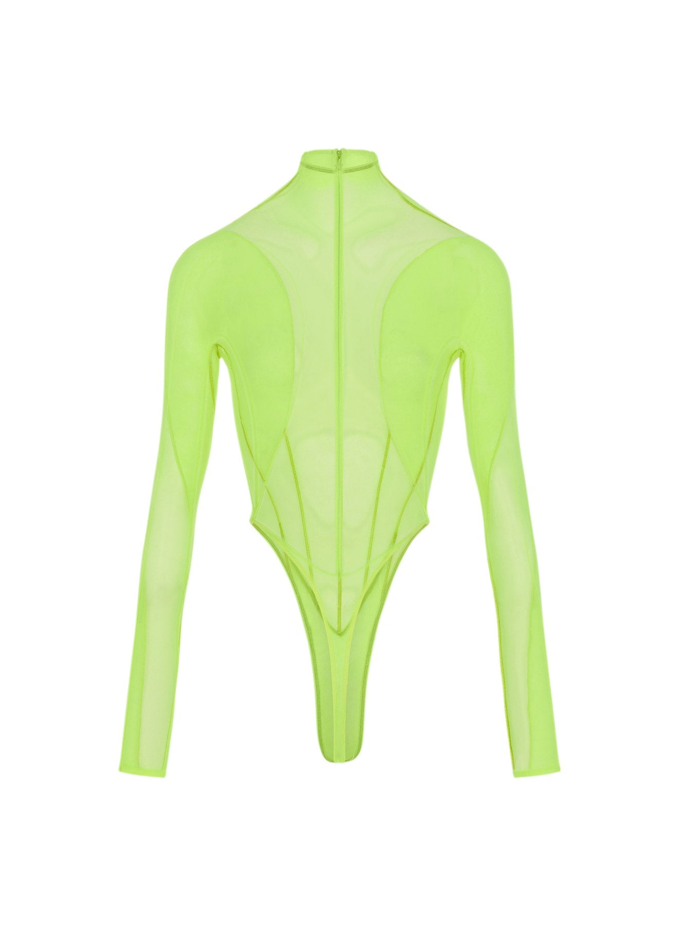 Body en tulle extensible - Neon Yellow