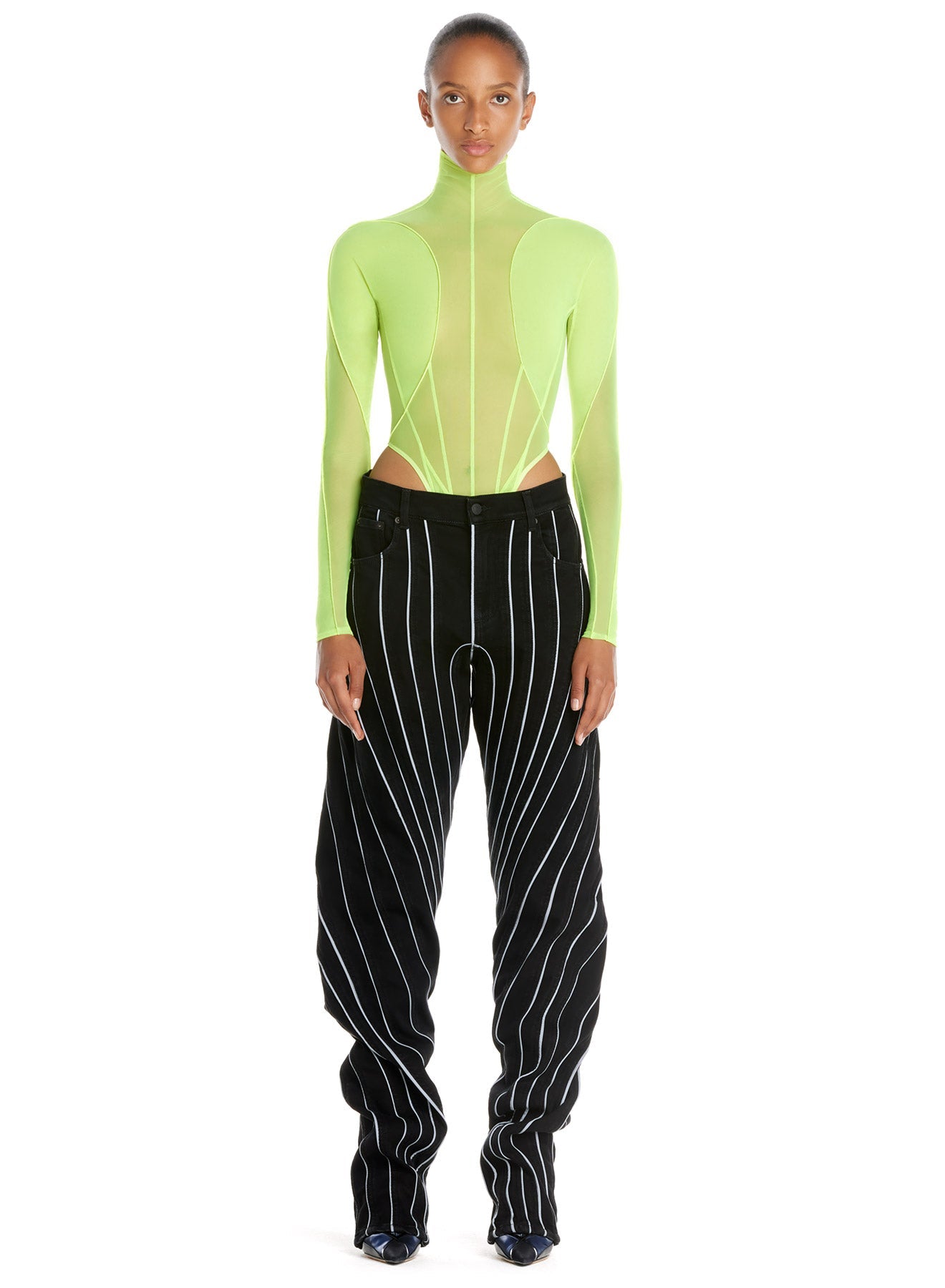 Body en tulle extensible - Neon Yellow