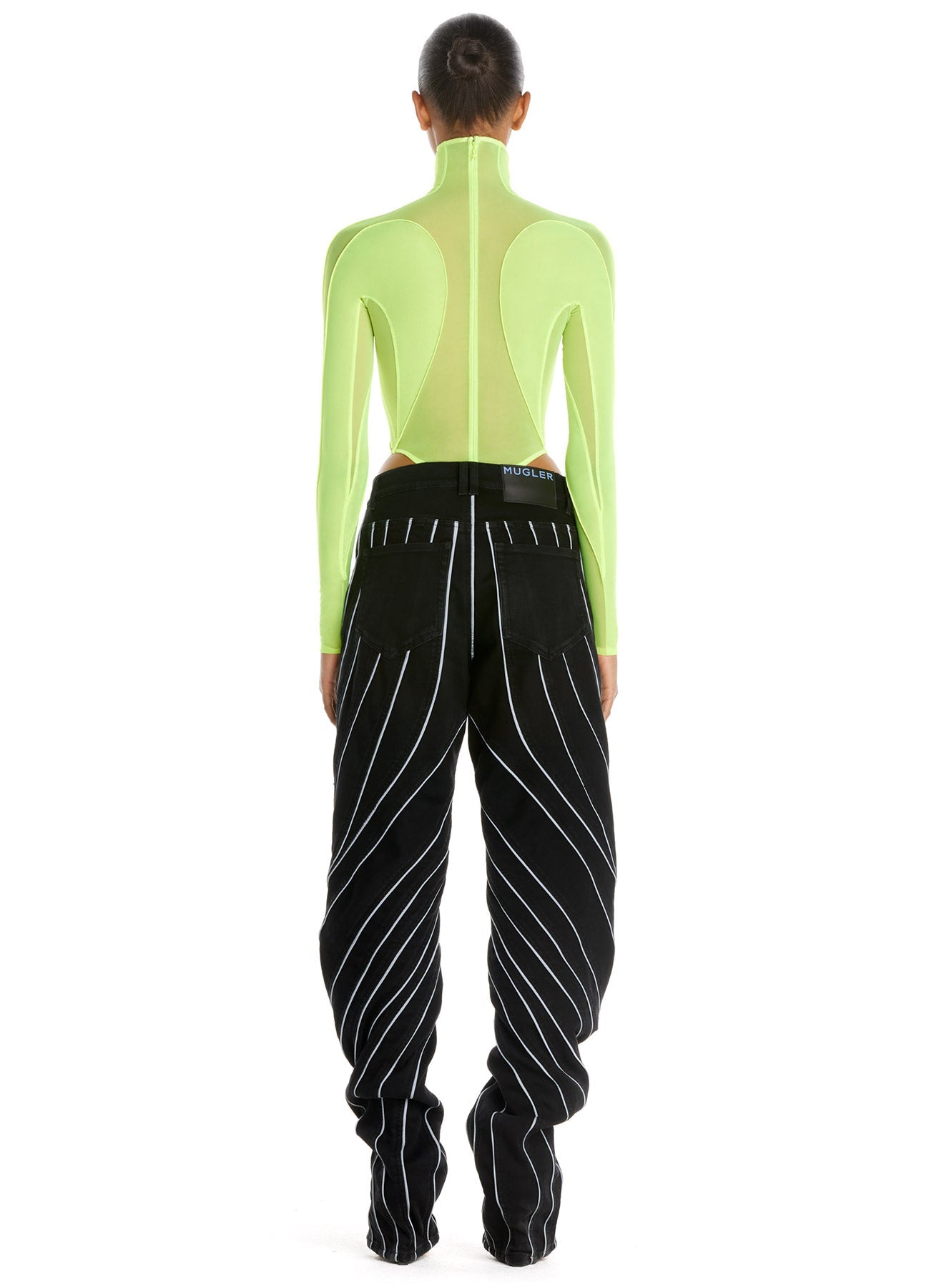 Body en tulle extensible - Neon Yellow