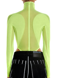 Body en tulle extensible - Neon Yellow