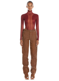Body en tulle extensible - Merlot