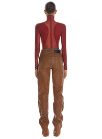 Body en tulle extensible - Merlot