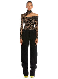 Body maille transparente étoilée - Noir & Nude