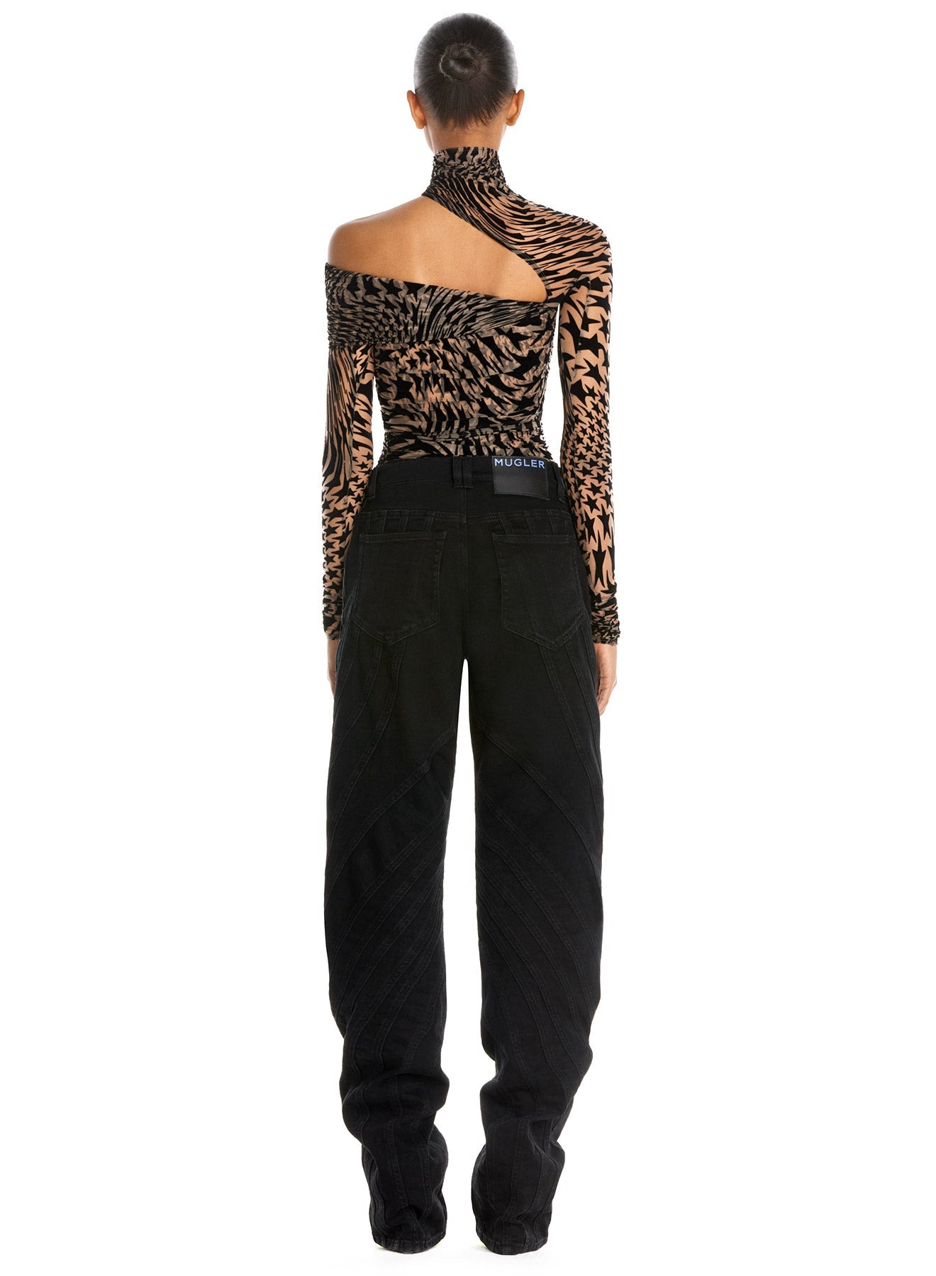 Body maille transparente étoilée - Noir & Nude