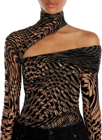 Body maille transparente étoilée - Noir & Nude