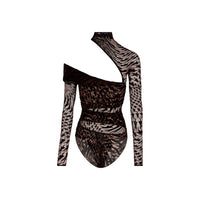 Body maille transparente stars - Nude & Noir
