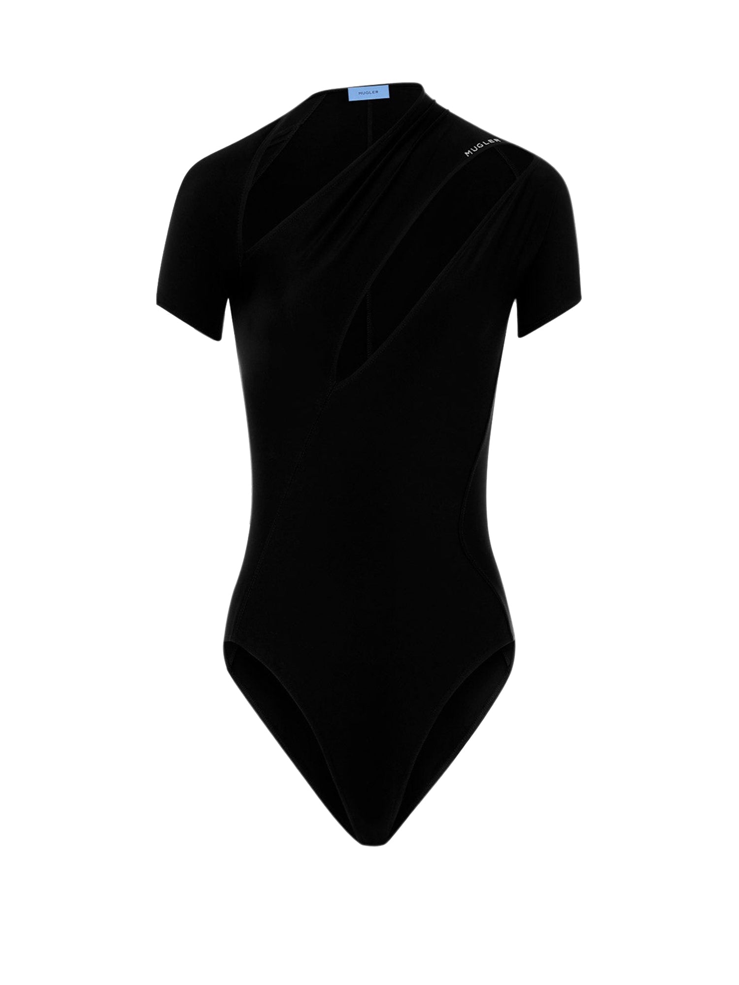 Maillot asymétrique en eco sport lycra - Noir