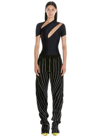 Maillot asymétrique en eco sport lycra - Noir