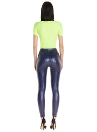 Maillot asymétrique en eco sport lycra - Neon Yellow