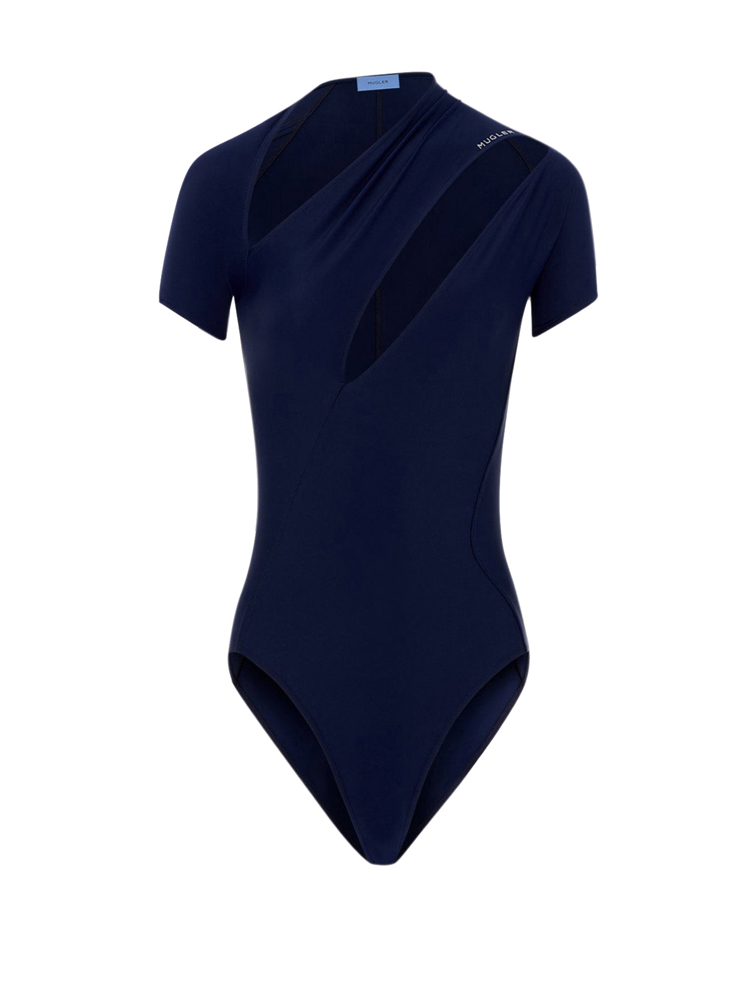 Maillot asymétrique en eco sport lycra - Midnight Blue