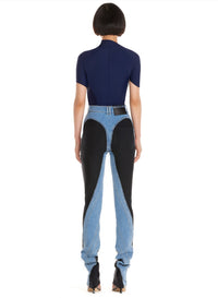 Maillot asymétrique en eco sport lycra - Midnight Blue