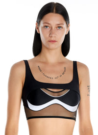 Brassière de sport bi-couleur - Noir & Silver