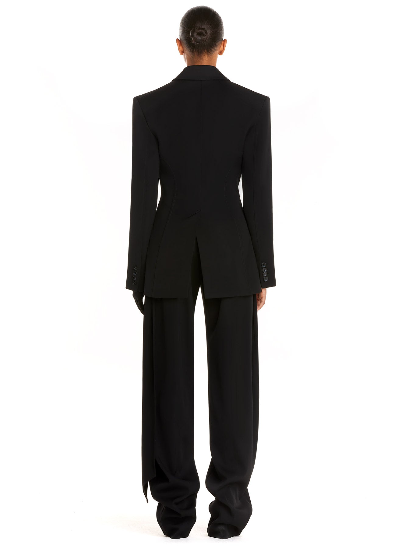 Pantalon en laine à découpes - Noir