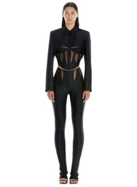 Pantalon corset cintré coupe laser - Noir