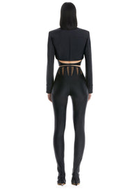 Pantalon corset cintré coupe laser - Noir