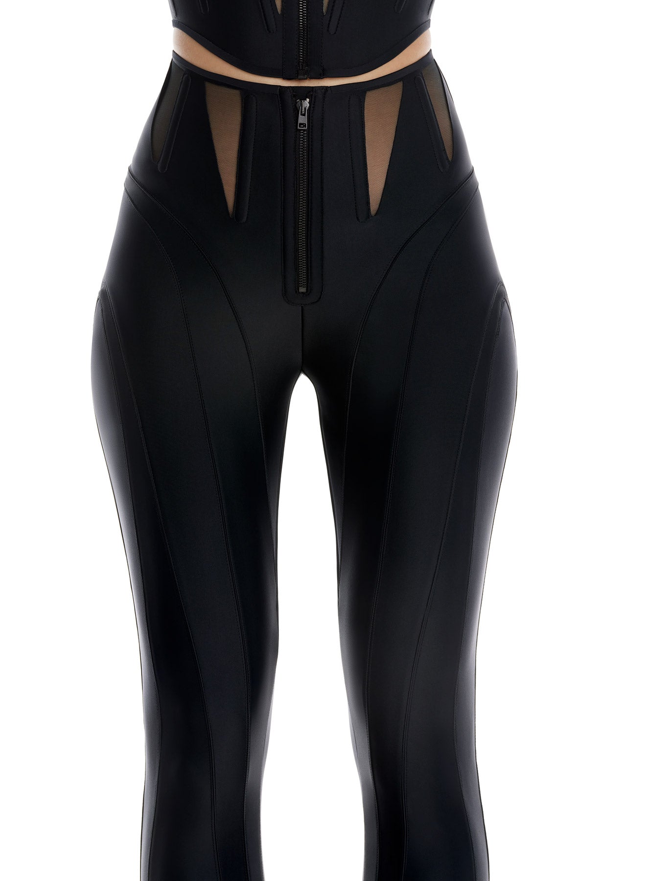 Pantalon corset cintré coupe laser - Noir