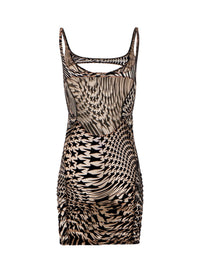 Robe en maille transparente étoilée - Noir & Nude