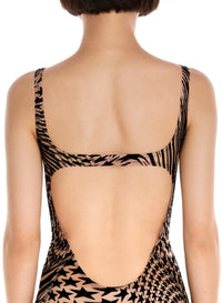 Robe en maille transparente étoilée - Noir & Nude
